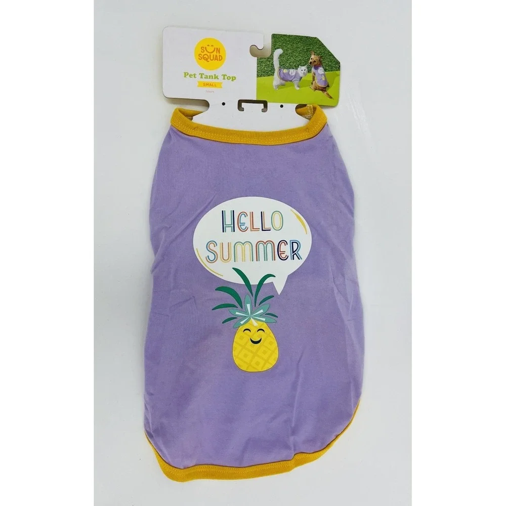 NWT Sun Squad Dog Cat Summer Purple Pineapple Pet Tank Top Small Up to 20 Pounds
